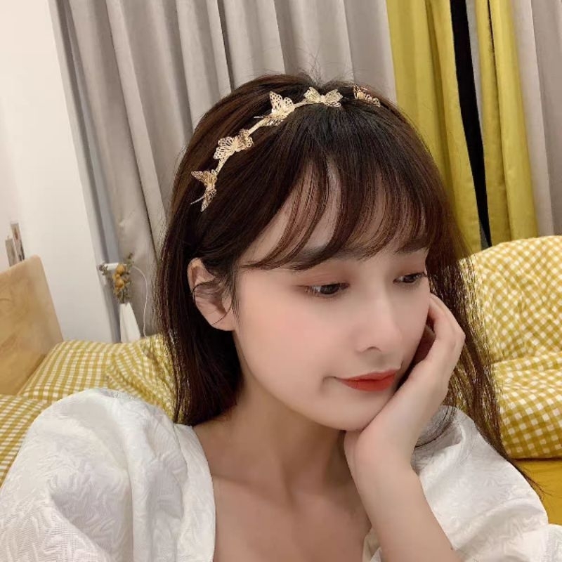 ที่คาดผมผีเสือทอง ที่คาดผมโลหะ งานวินเทจสวยหรู พร้อมส่งในไทย