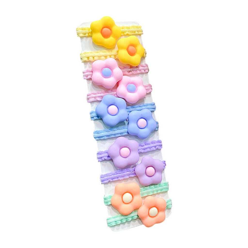 บ้านพลู  10 เส้น ยางรัดผม ยางมัด ยืดหยุ่น ดอกไม้ การ์ตูน น่ารัก สีหวาน ยางยัก