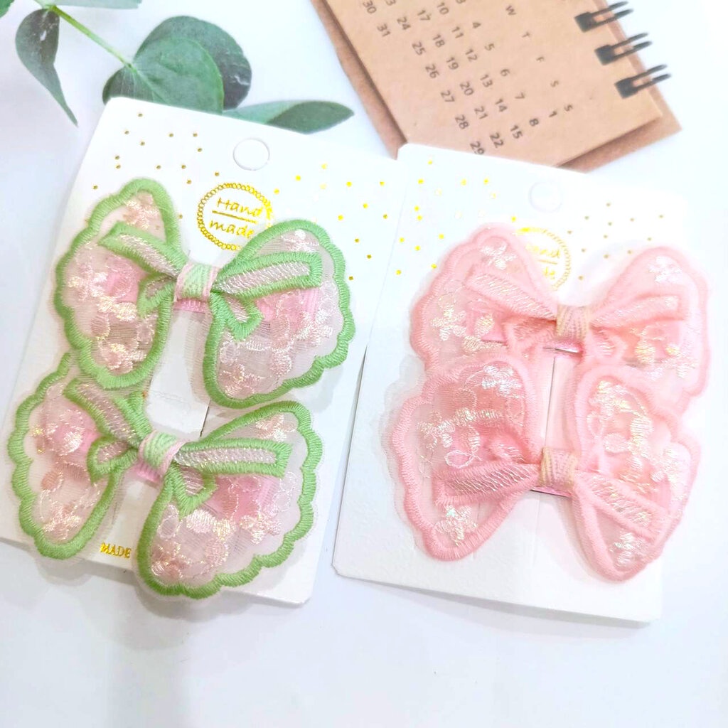 บ้านพลู  2 ชิ้น กิ๊บโบว์ กิ๊บติดผม คุณหนู สีสวย สาวหวาน