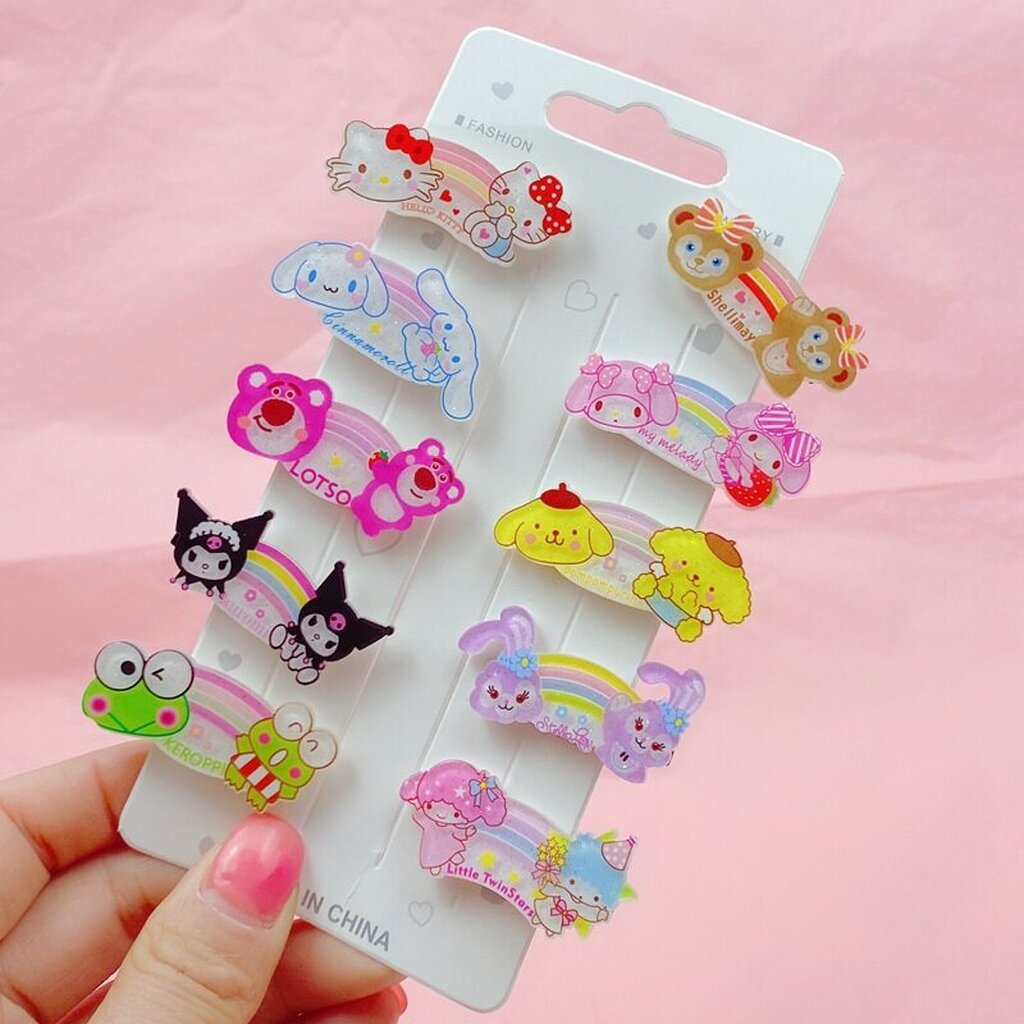 บ้านพลู  กิ๊บติดผม 10 ชิ้น กิ๊บเด็ก น่ารัก กิ๊บ สีสดใส