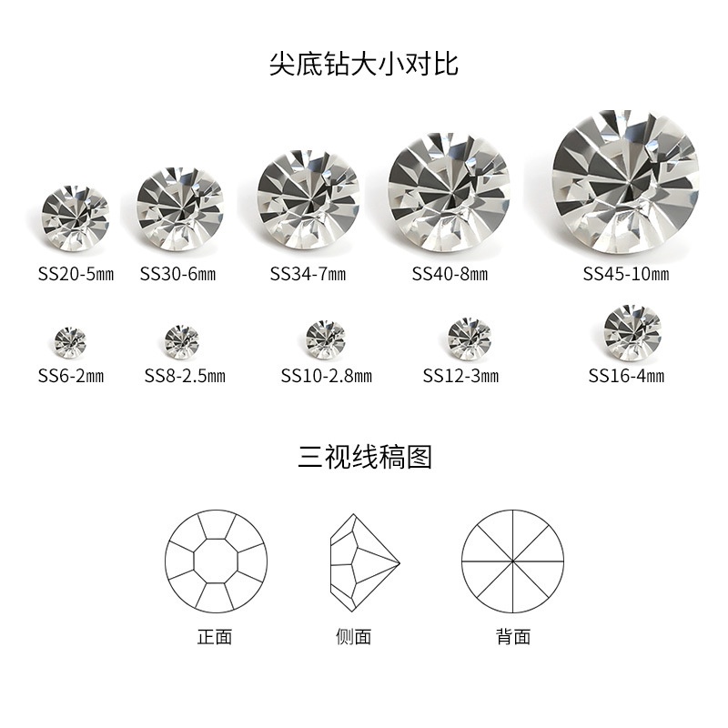 ปลายเล็บปลอม ประดับเพชรคริสตัล สีขาว สําหรับตกแต่งเล็บ Diy