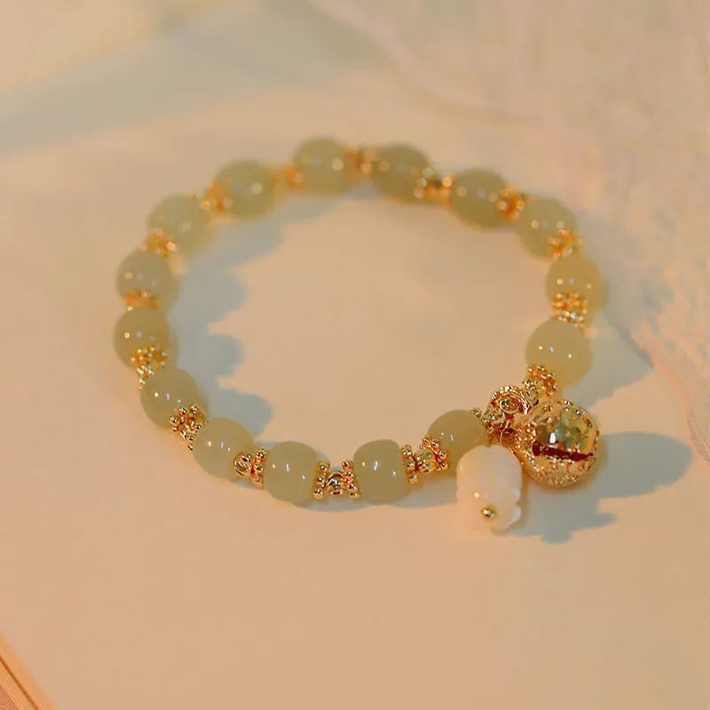 ผู้หญิง แฟชั่น สีแดง อาเกต กล้วยไม้ สร้อยข้อมือ กระดิ่ง จี้ พวงกุญแจ