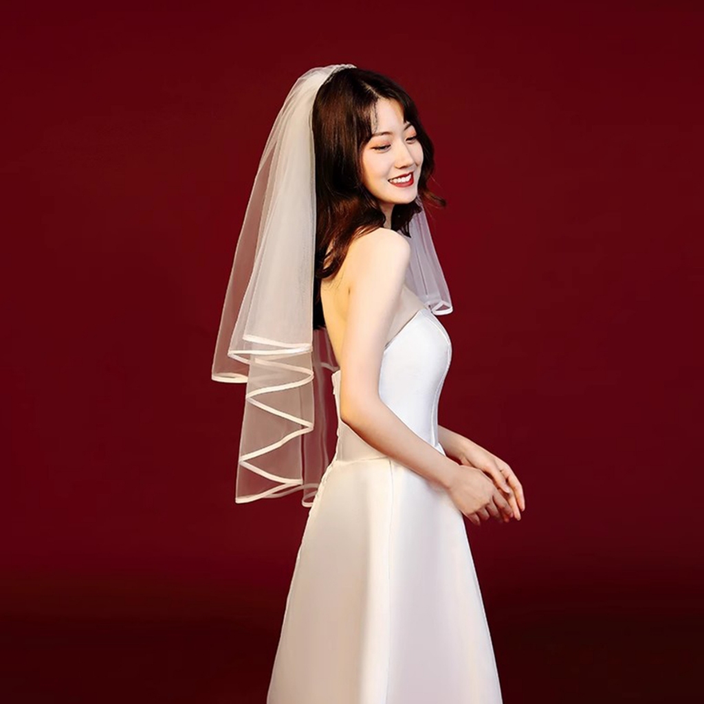 ผ้าคลุมเจ้าสาว งานแต่งงาน  ปาร์ตี้สละโสด ชุดธีมเจ้าสาว bridal veil