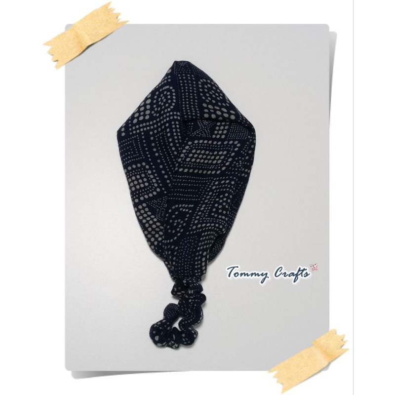 ผ้าคาดผมแบบไขว้ผ้าฝ้ายสาลูสองชั้นกัดลาย Turban twist Headband
