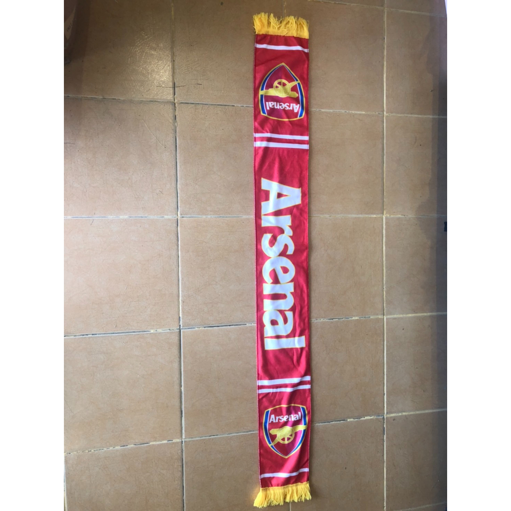 ผ้าพันคอทีม arsenal ผ้าเชียร์ทีมฟุตบอล สโมสร อาร์เซนอล ขนาด 140x17 ซม.