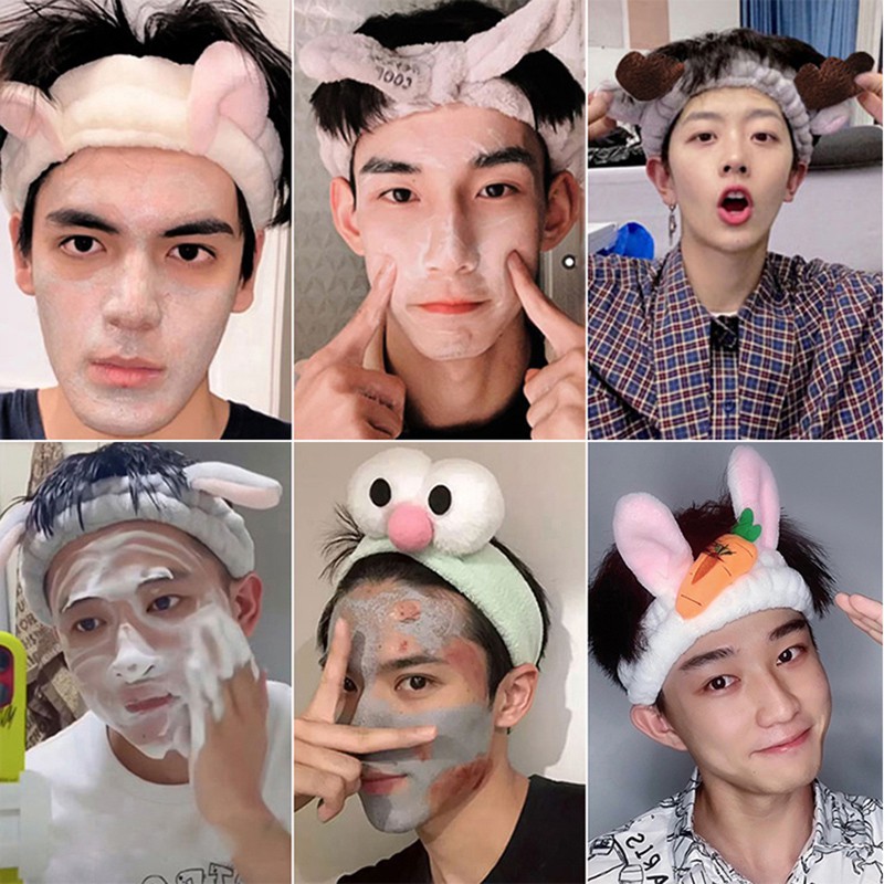 ผ้าโพกหัว ที่คาดผม แบบยืดหยุ่น กันลื่น สไตล์เกาหลี เครื่องประดับ สําหรับล้างหน้า