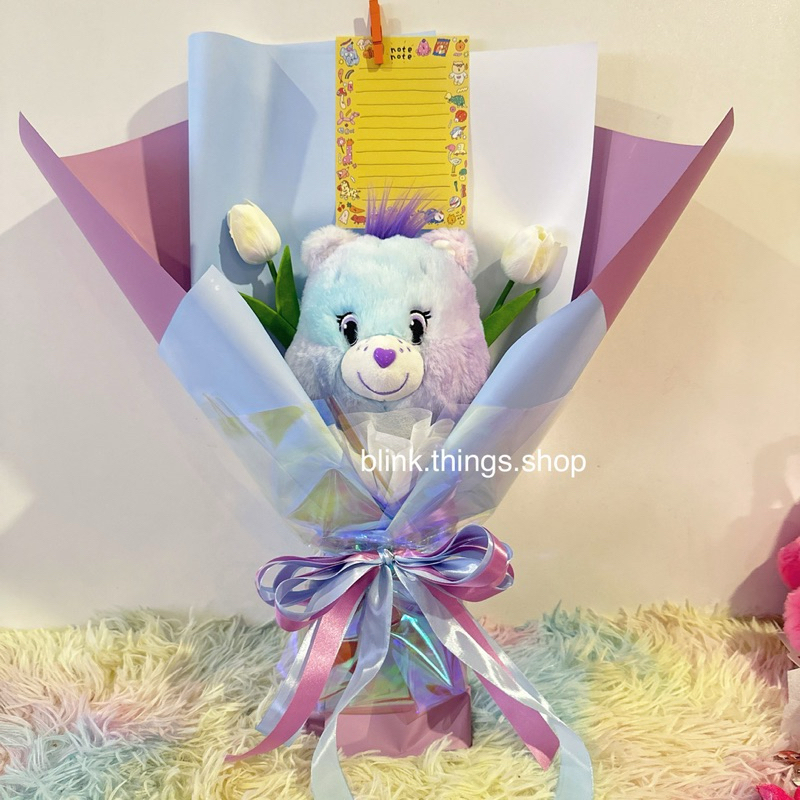 พร้อมส่ง   1-5 ชม. ช่อdream bright bear ช่อดอกไม้ปัจฉิม ช่อแคร์แบร์ ลิขสิทธิ์ แท้