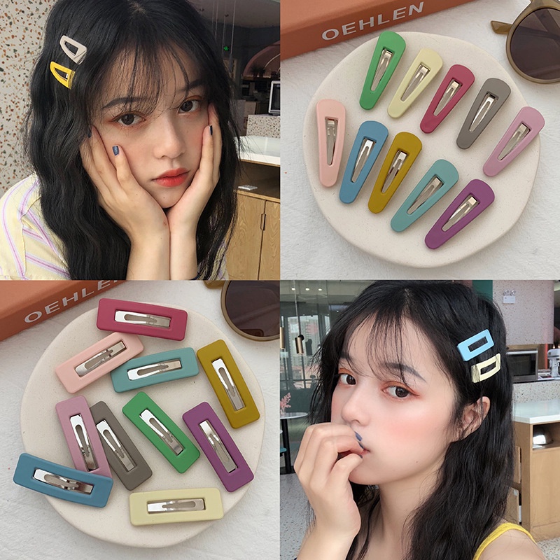 พร้อมส่ง 1 หยวน กิ๊บติดผมหน้าม้า ด้านข้าง สีพื้น สําหรับผู้หญิง