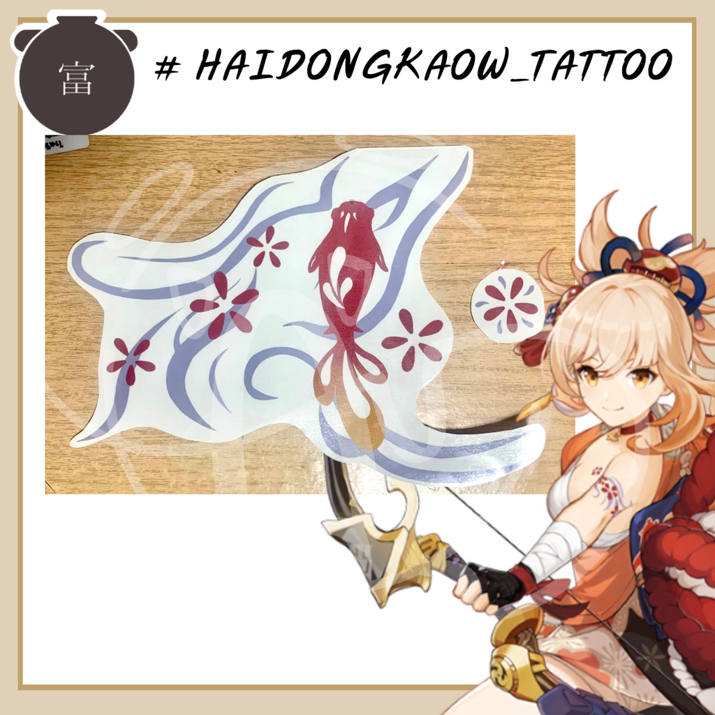พร้อมส่ง   tattoo แทททู genshin impact เกนชิน อิมแพค xiao , yoimiya , Shinobu , Barbatos