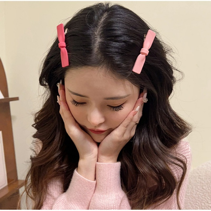 พร้อมส่ง กิ๊บติดผมหน้าม้า รูปปากเป็ด น่ารัก สีชมพู อุปกรณ์เสริม 5 ชิ้น