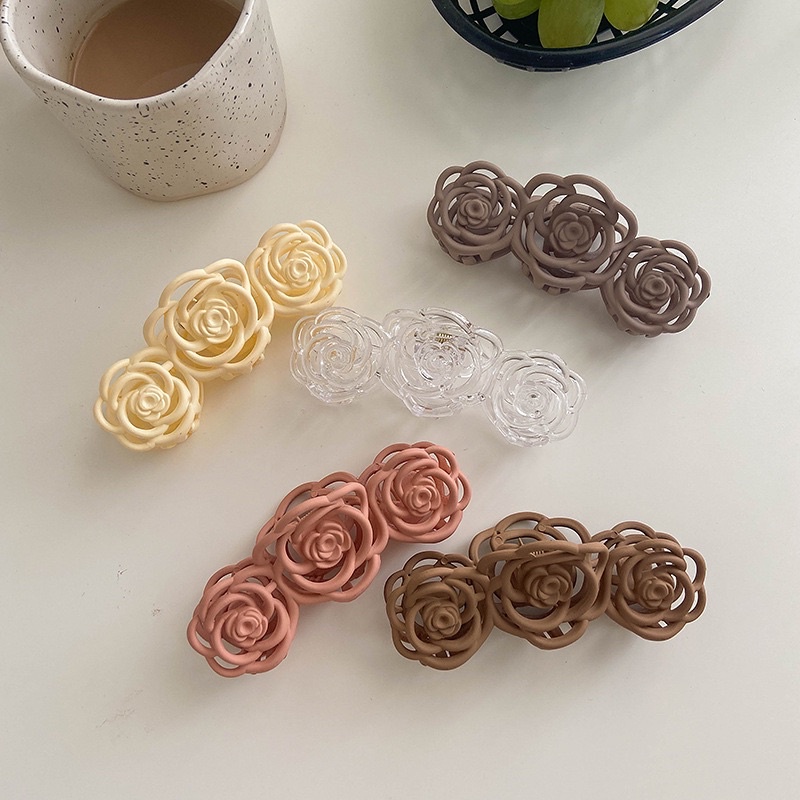 พร้อมส่ง  กิ๊บหนีบผมกุหลาบขนาด 11 cm