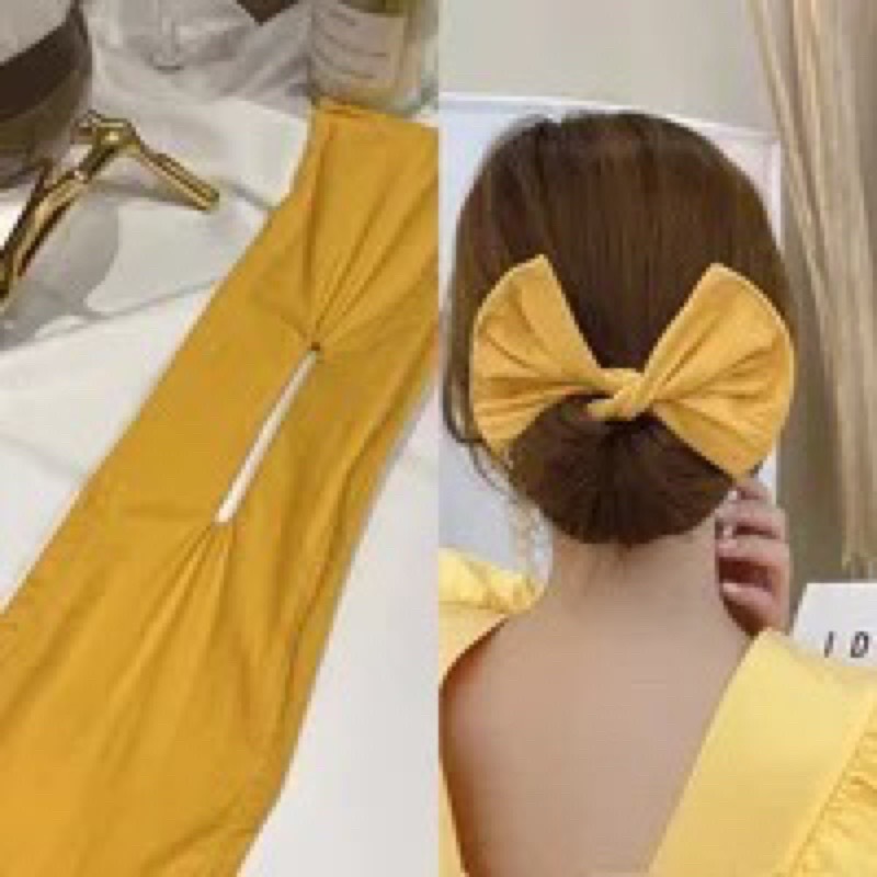 พร้อมส่ง  ผ้าผูกผมสไตล์เกาหลี โบว์ผูกผม เครื่องประดับผม ที่เกล้าผม