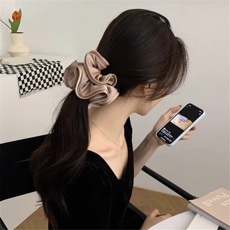 พร้อมส่ง ยางรัดผมซาตินขนาดใหญ่ พรีเมี่ยม หนา เย็บเนี๊ยบ