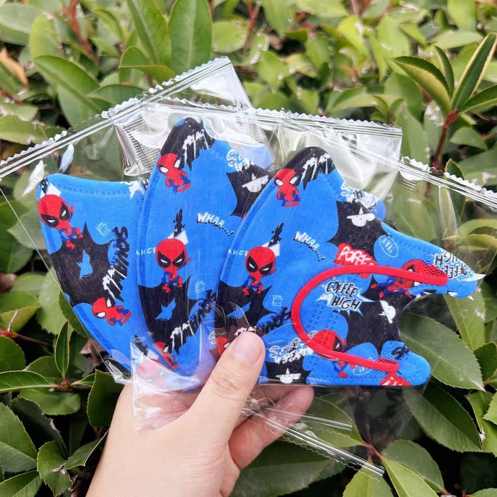 พร้อมส่ง หน้ากาก ลายการ์ตูนสไปเดอร์แมน 3D หลากสี สําหรับนักเรียนอายุ 3-12 ปี zg888thmask 50 ชิ้น