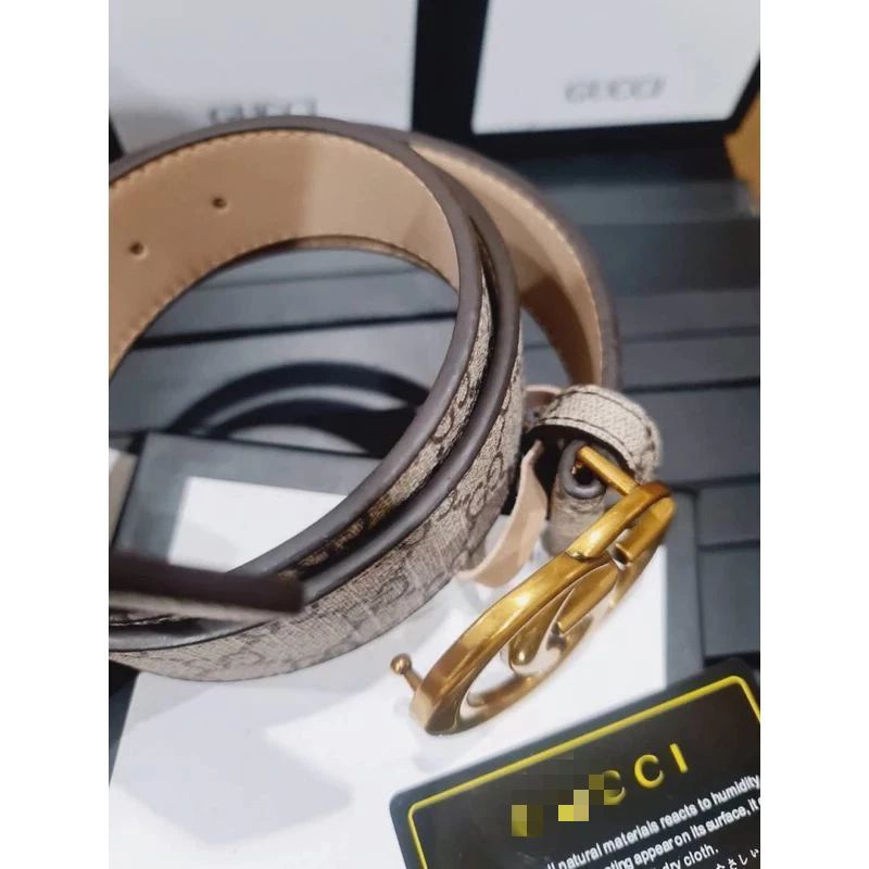 พร้อมส่ง  เข็มขัดหนัง g หัวทอง +อุปกรณ์ ใส่ได้ทั้งหญิงและชาย รุ่นสายเล็ก