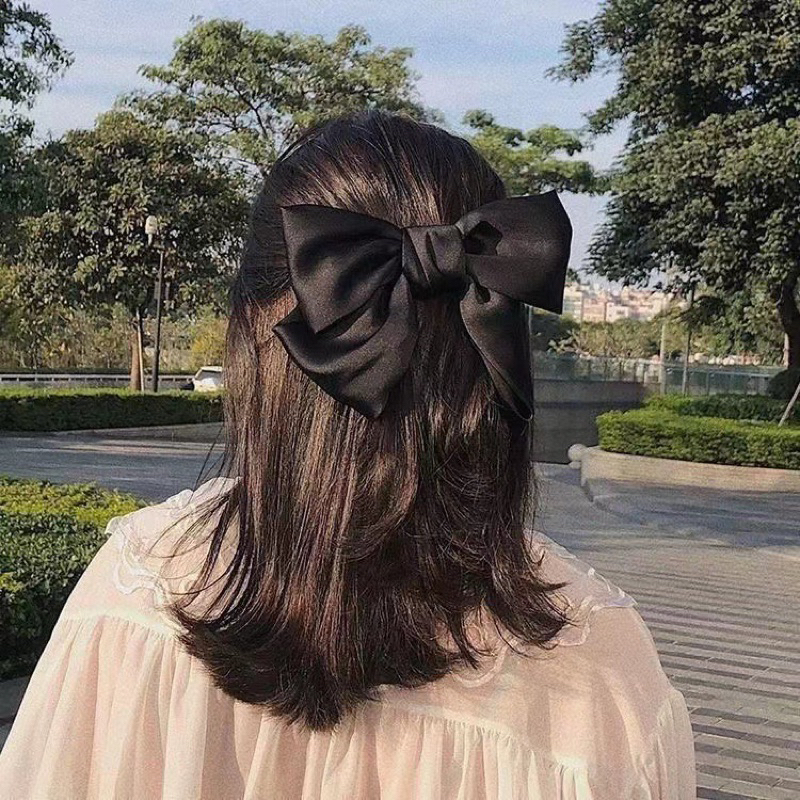 พร้อมส่งจากไทย  กิ๊บโบว์ติดผมผ้าลื่นสไตล์เกาหลี โบว์ติดผมแฟชั่น