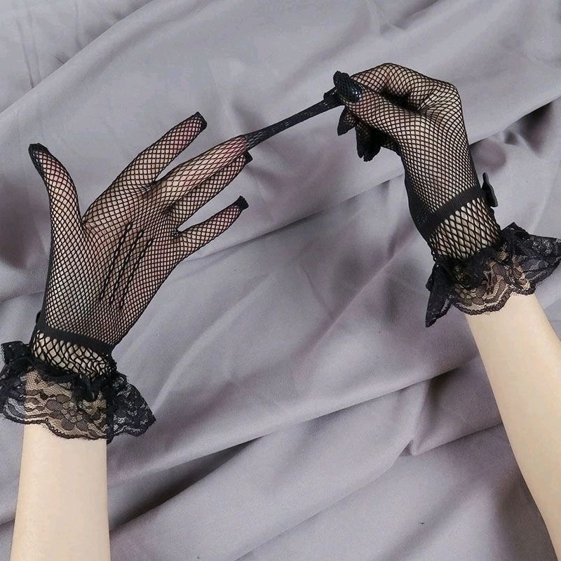พร้อมส่งจากไทย‼️ ถุงมือเจ้าสาว ลูกไม้ ตาข่าย