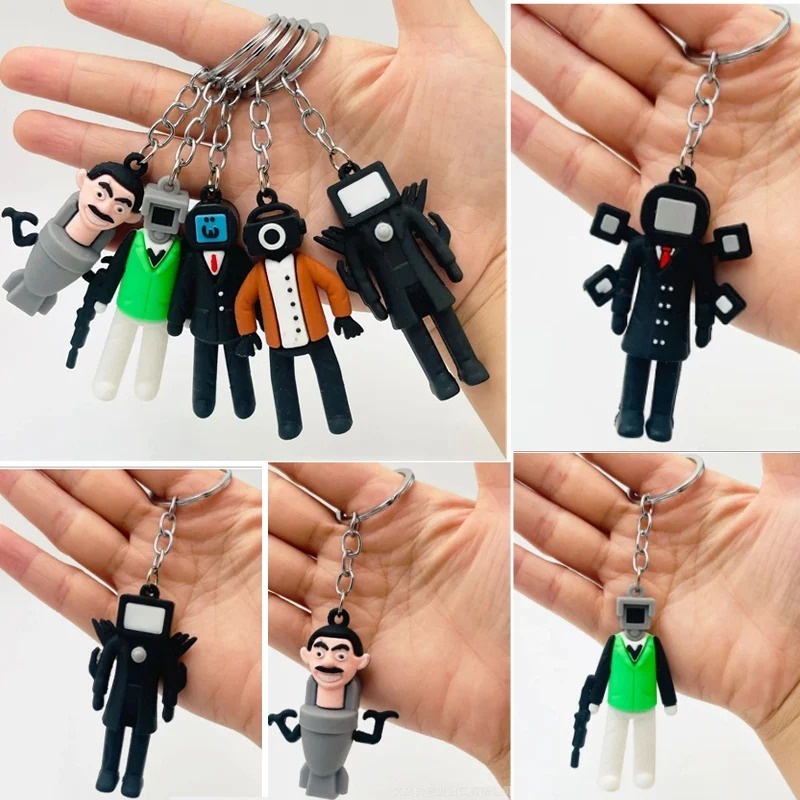 พวงกุญแจ PVC จี้รูปอนิเมะ Skibidi Dop ตลก เครื่องประดับ สําหรับผู้ชาย และผู้หญิง