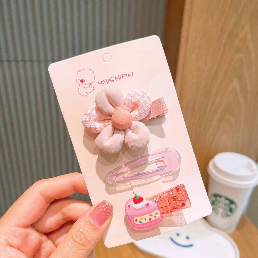 มาหยากิ๊ฟช้อป กิ๊บหนีบผม กิ๊ปดอกไม้ กิ๊บแฟชั่นเด็กน่ารัก สีสันสดใส แพ็ค 3 ชิ้น