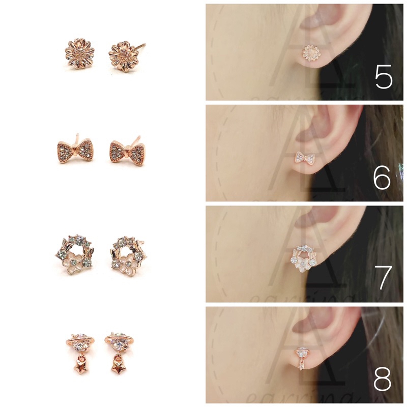 [มินิมอลสีพิงค์โกลด์66] ต่างหูมินิมอลแบบติดหู ราคาต่อ1คู่ พร้อมแป้น(ทับหลัง)แบบโลหะทุกคู่