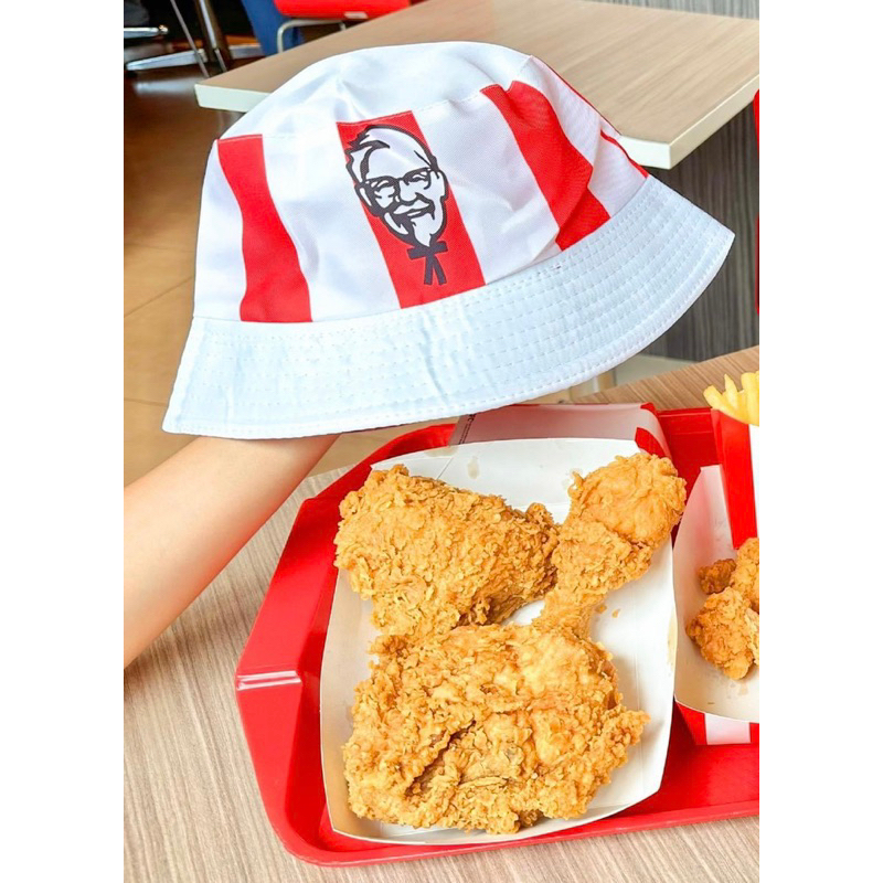 (มีลด50%) ♥️ หมวก Kfc ใส่ได้2ด้าน หมวกบักเก็ต kfc bucket set