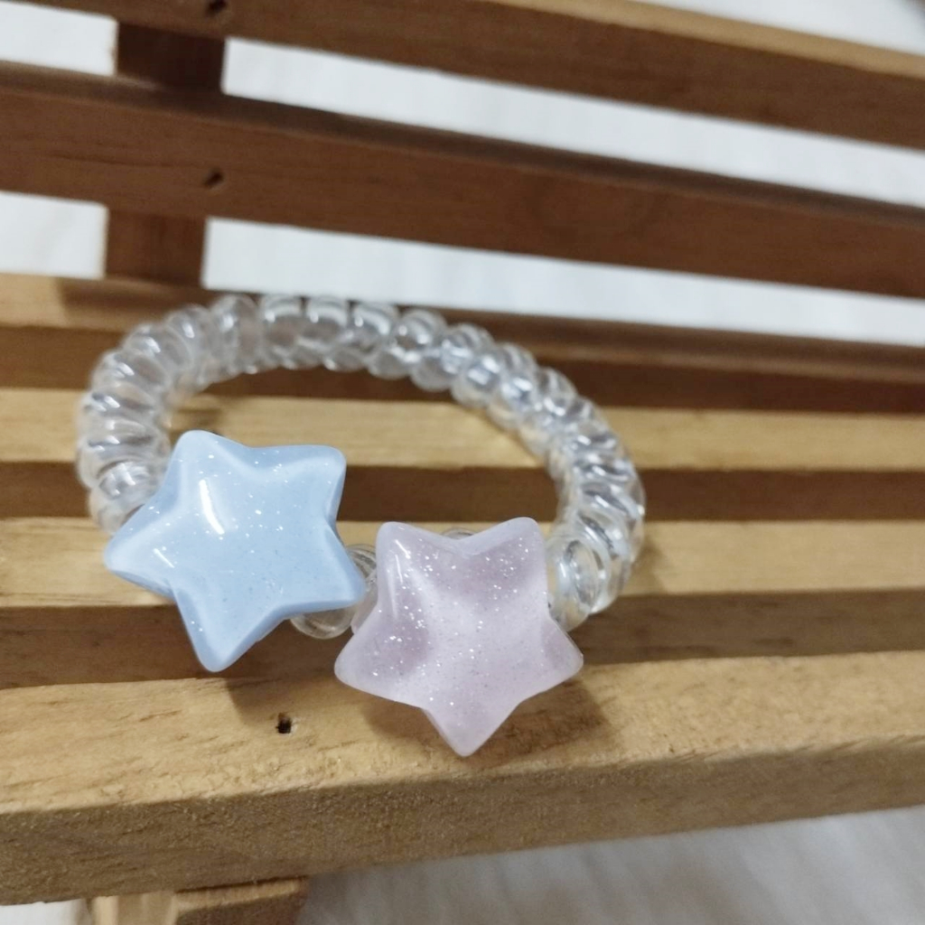 ยางมัดผม แบบเกลียว สายโทรศัพท์ ดาว / ของใหม่ค่ะ
