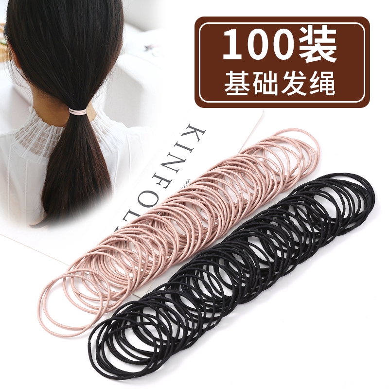 ยางมัดผมสไตล์คลาสสิกสําหรับเด็กผู้หญิง 100 ชิ้น