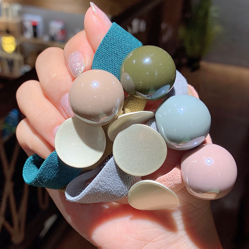 ยางรัดผม ยืดหยุ่น สีลูกกวาด สําหรับผู้หญิง