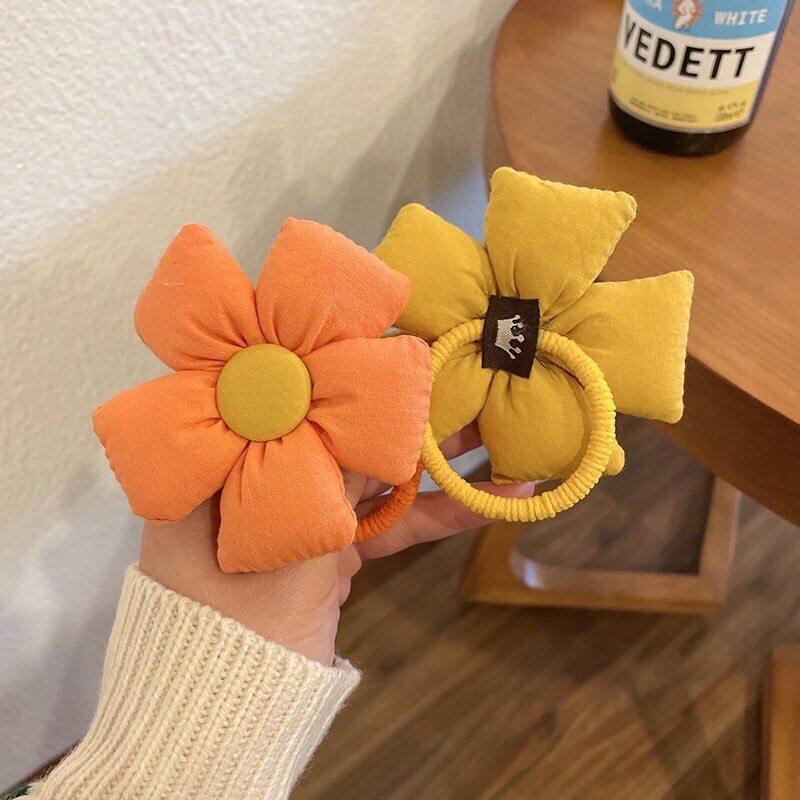 ยางรัดผม ลายดอกทานตะวัน สไตล์เกาหลี น่ารักๆ  สินค้าพร้อมส่งจากไทย
