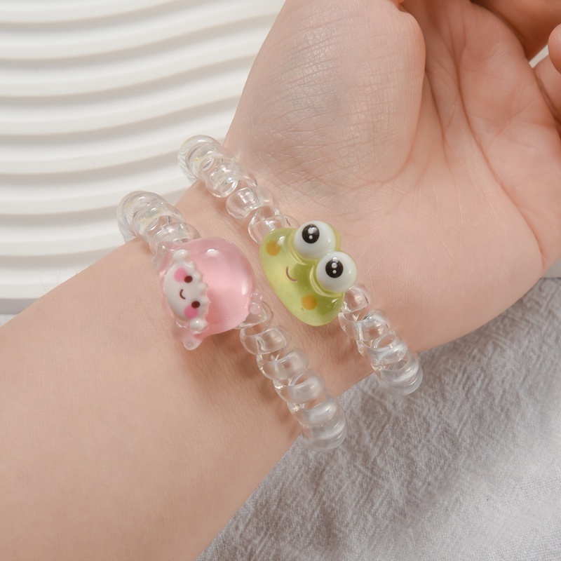 ยางรัดผม แบบเกลียว ยืดหยุ่นสูง ลายการ์ตูน Hello Kitty กบน่ารัก เครื่องประดับผม สําหรับผู้หญิง