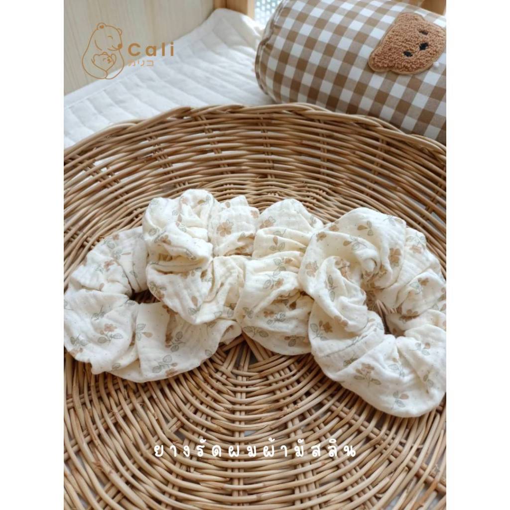 ยางรัดผมโดนัท นุ่มฟู ผ้ามัสลิน สไตล์เกาหลี *Buttercup สินค้าพร้อมส่ง