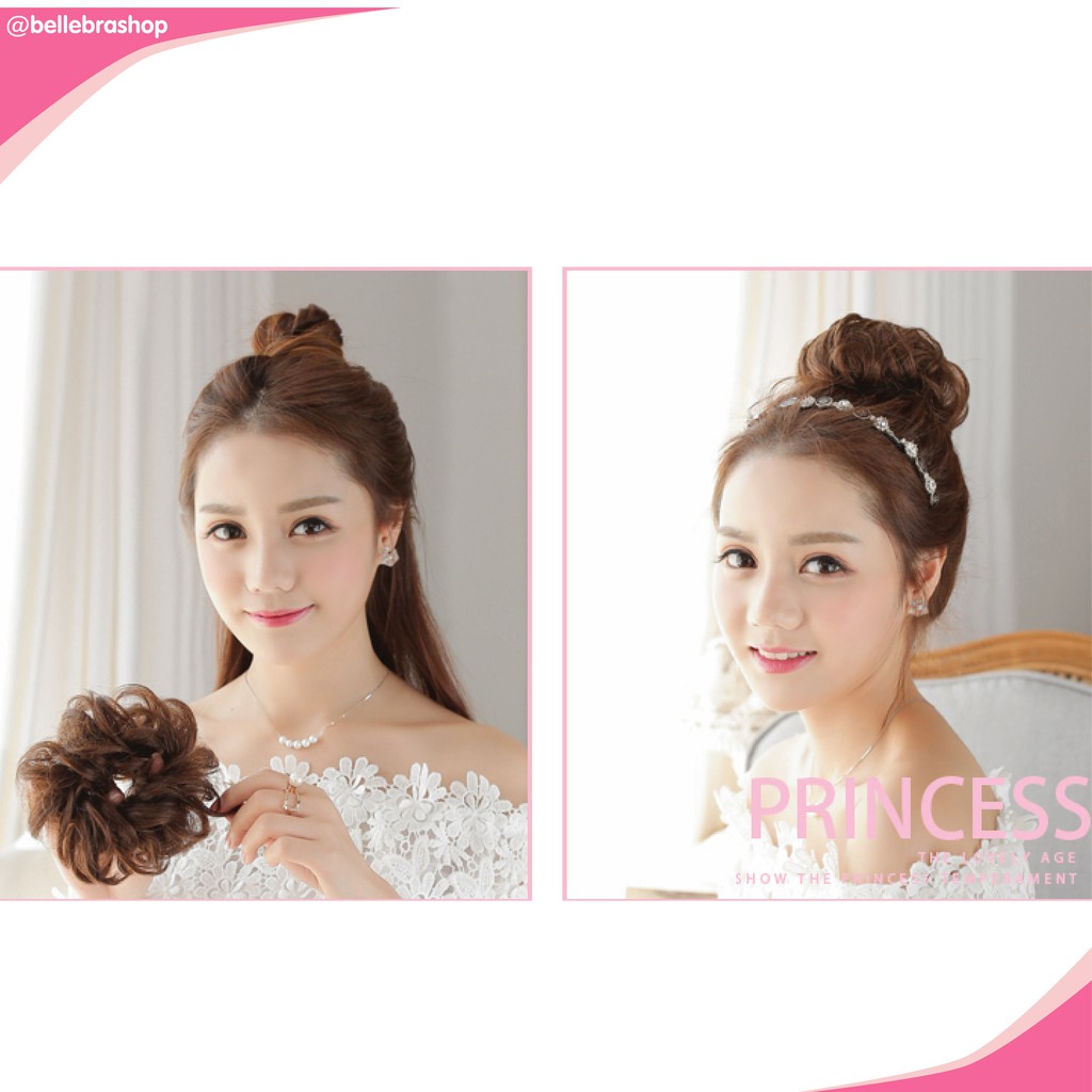 ลดล้างสต๊อก   BELLE แฮร์พีช ดังโงะ ผมลอนยุ่ง ชิคๆ สไตล์เกาหลี พร้อมส่ง  HOT
