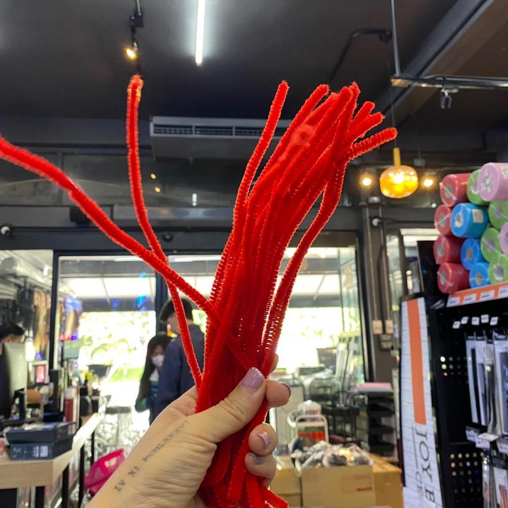 ลวดดัดผม สีแดง ลวดดัด แท่งดัดผม แม่นลวด