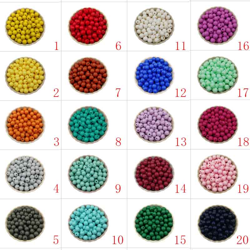 ลูกปัดทึบแสง ทรงกลม ขนาด 10 มม. สําหรับทําเครื่องประดับ DIY 50 ชิ้น