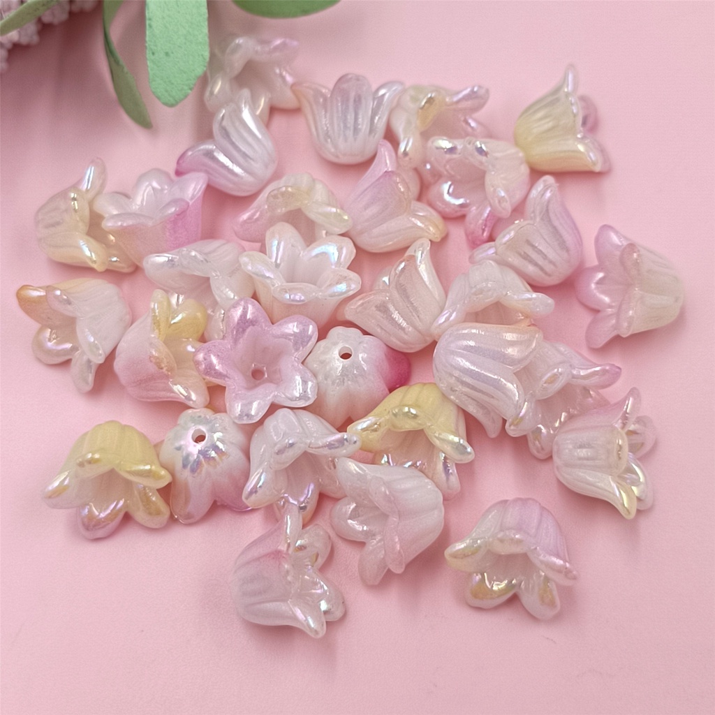 ลูกปัดอะคริลิค สองสี ไล่โทนสี สําหรับทําเครื่องประดับ DIY 30 ชิ้น