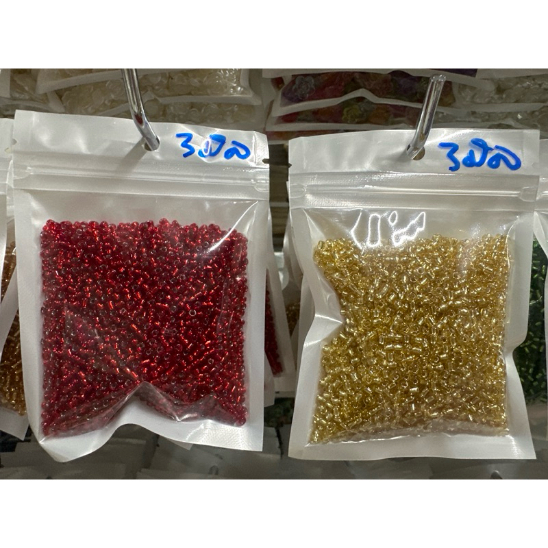 ลูกปัดเม็ดทรายยี่ห้อKสอดใส้ขนาด3มิลถุง70กรัม