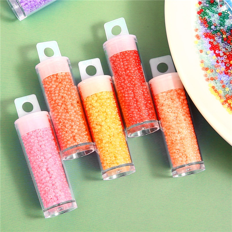 ลูกปัดแก้ว สีพื้น สําหรับทําเครื่องประดับ ขนาด 2 มม. 1500 ชิ้น