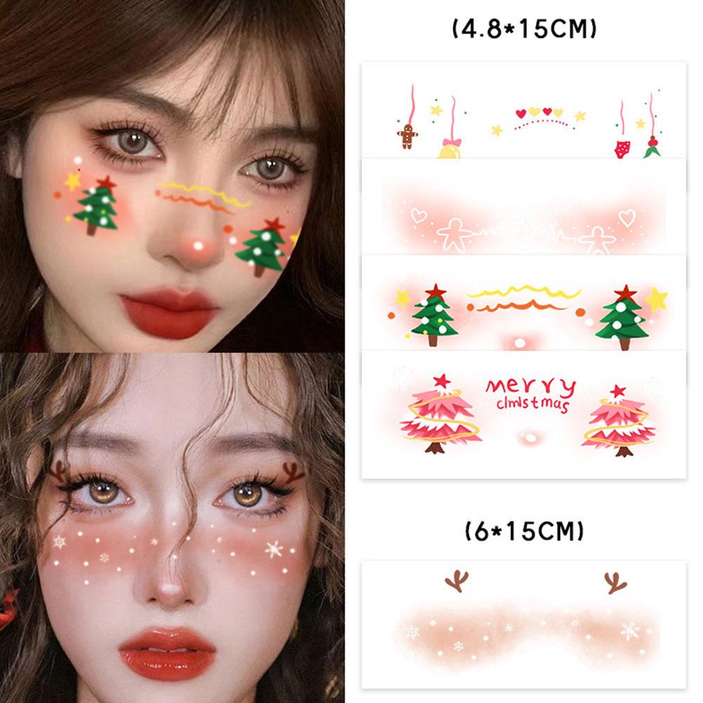 สติกเกอร์รอยสัก ลายคริสต์มาสน่ารัก สร้างสรรค์ 5 ชุด H6N1