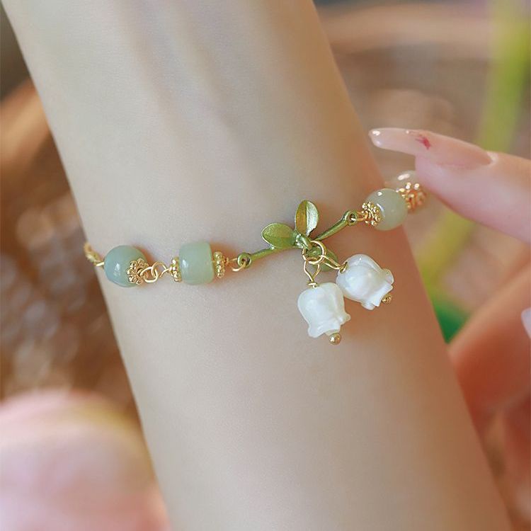 สร้อยข้อมือ ประดับคริสตัล ลายดอกลิลลี่ สีชมพู สวยหรู เหมาะกับของขวัญ สําหรับผู้หญิง