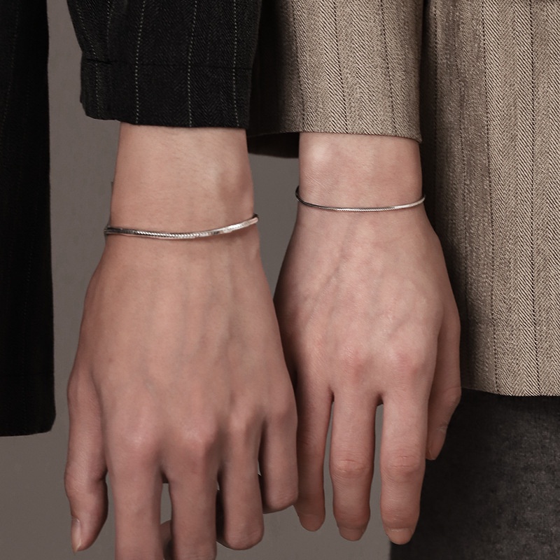 สร้อยข้อมือ สายโซ่ สามารถปรับได้ แบบเรียบง่าย อินเทรนด์คู่รัก สําหรับผู้ชาย และผู้หญิง