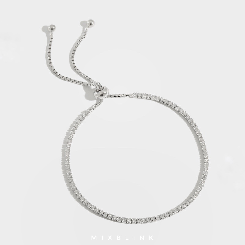 สร้อยข้อมือ เงินแท้ 92.5% ส่งฟรี EMS ♡ รุ่น Diamond ♡ -  ( #F1 )