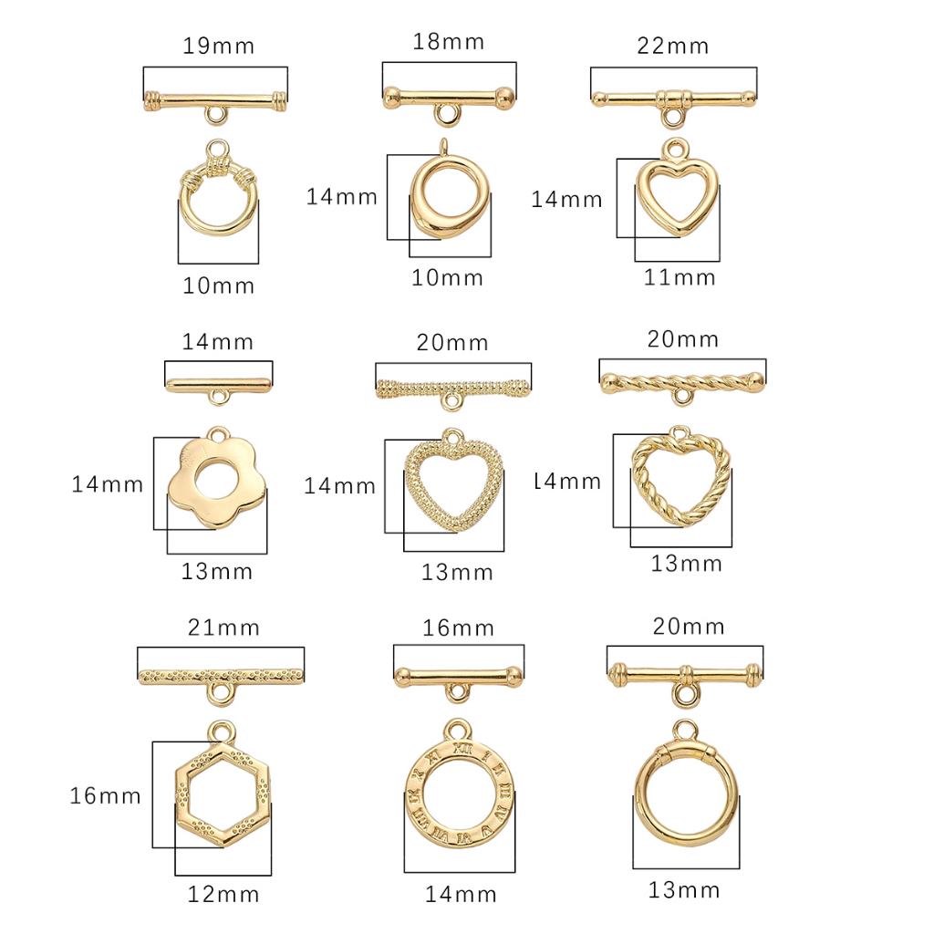สร้อยข้อมือทองเหลือง ชุบทอง 14K คุณภาพสูง สําหรับทําเครื่องประดับ Diy จํานวน 1 ชุด