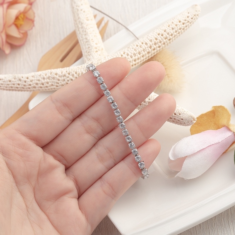 สร้อยข้อมือเพชร เพชรสวิส CZ เพชรวิ้ง เล่นไฟ น้ำสวยเว่อร์ เหมือนเพชรแท้ พร้อมส่ง