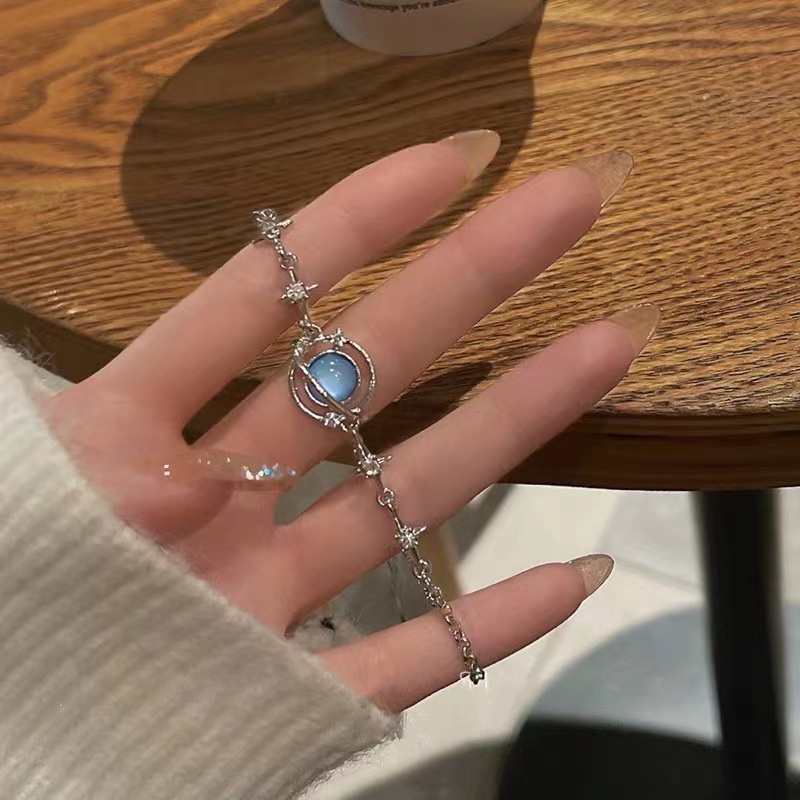 สร้อยข้อมือไพลิน เรียบง่าย 17 กม. สําหรับผู้หญิง ดาว โซ่ กําไลข้อมือ เครื่องประดับ