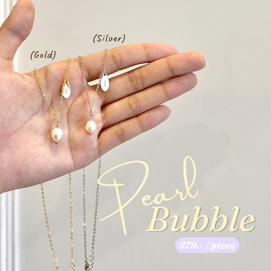 สร้อยคอมุกน้ำจืดแท้ Pearl Bubble แบบ Premium - Thegreenbox.tgb