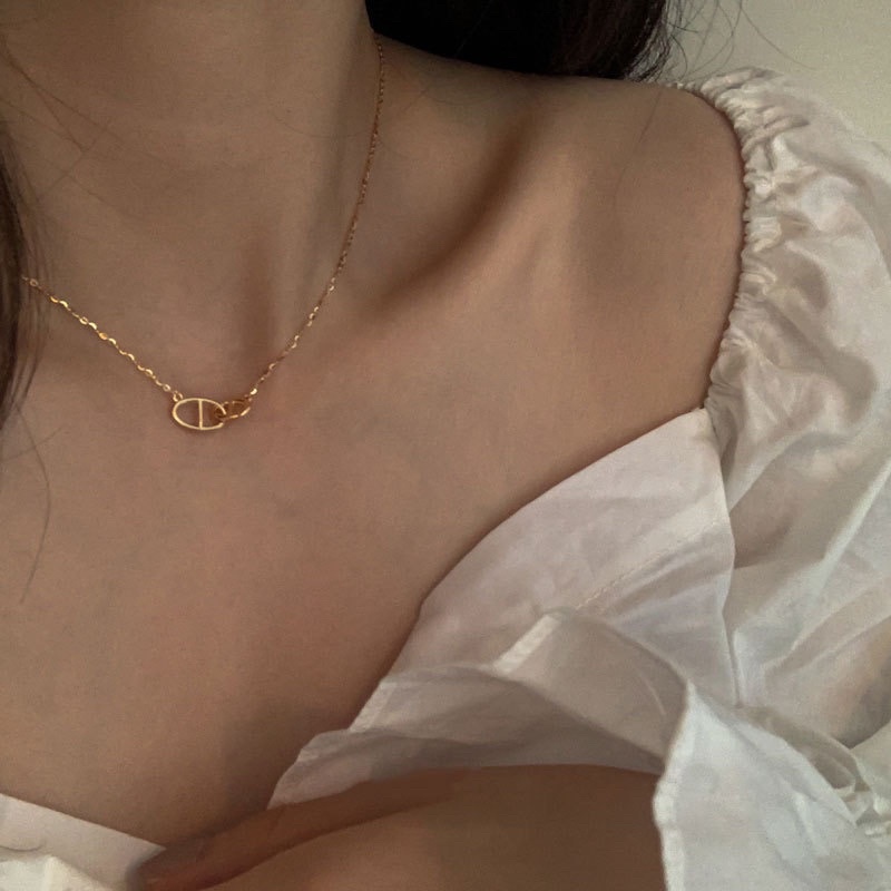 สร้อยคอเงินแท้ Chenel gold (สีทอง) สไตล์โรมัน ♡