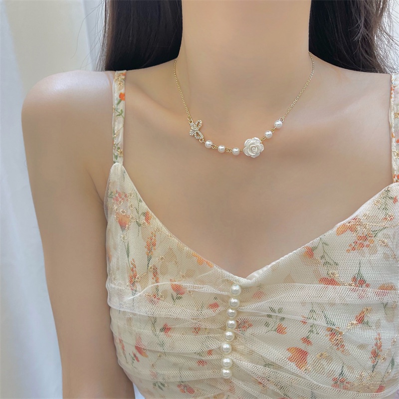 สร้อยคอโซ่ จี้ผีเสื้อ สีทอง แฟชั่นเกาหลี สําหรับผู้หญิง