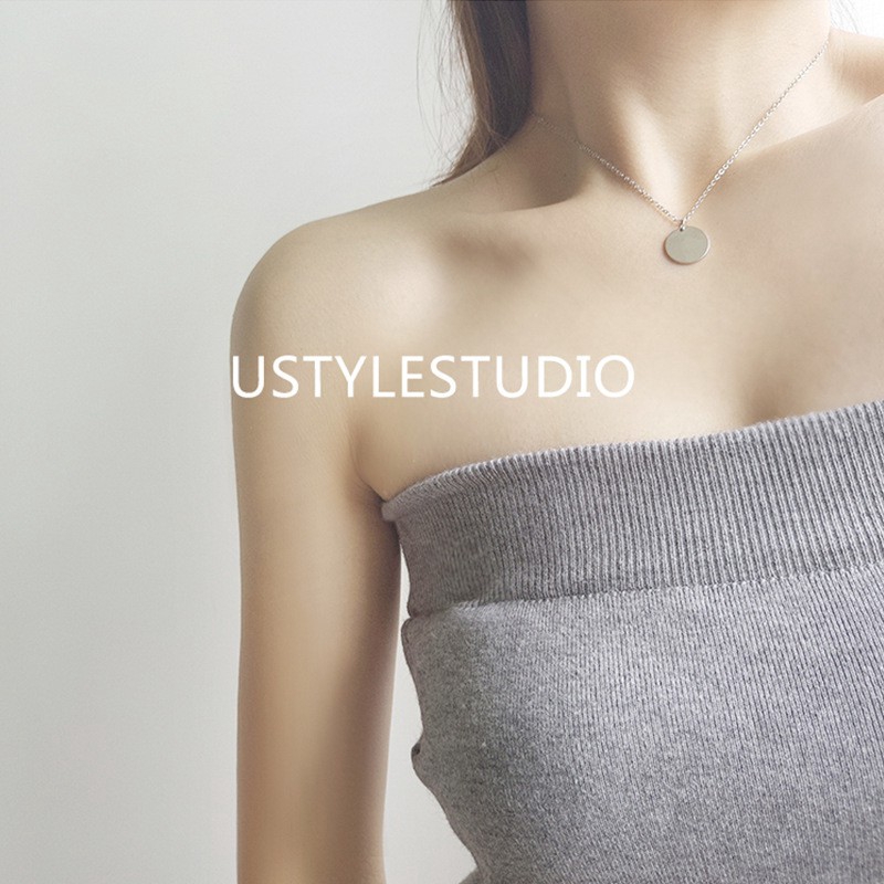 สร้อยคอโซ่ ประดับจี้ทรงกลม เครื่องประดับสำหรับสตรี(A14-02-12)