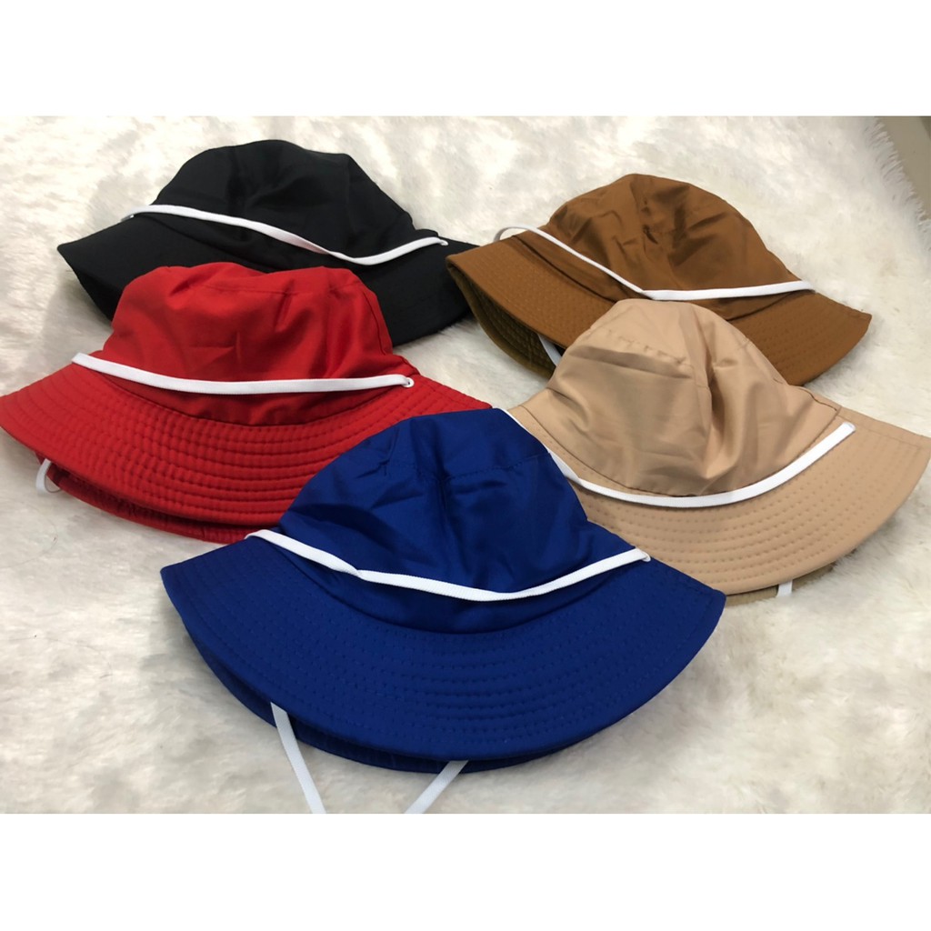 (สั่งสกรีนทักแชท) หมวกบักเก็ต แฟชั่น น่ารัก สีพื้น ไม่มีลาย