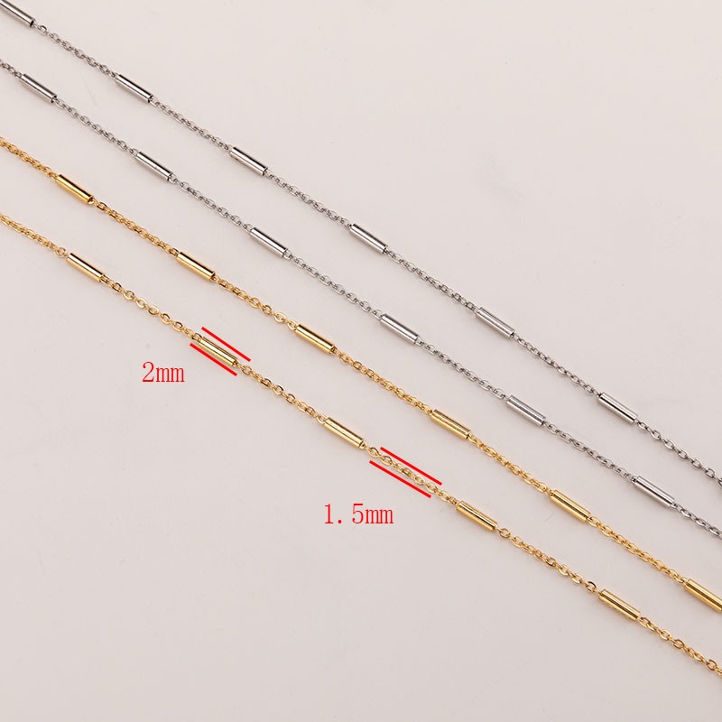 สายโซ่สเตนเลส ชุบไฟฟ้า แบบแบน ยาว 5 เมตร ต่อแพ็ค สําหรับทําเครื่องประดับ DIY